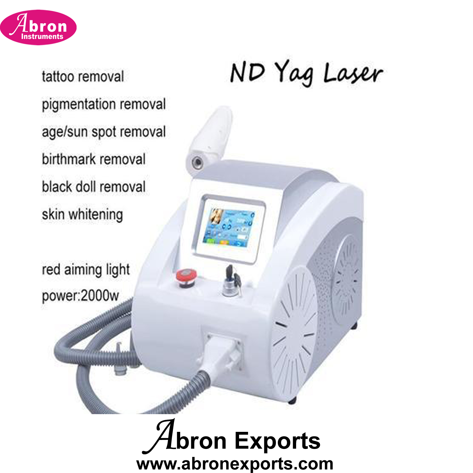Laser Machine 2000 watt Tattoo Removel Pigment Spot Removel YAG Abron ABM-2678Y2W 
